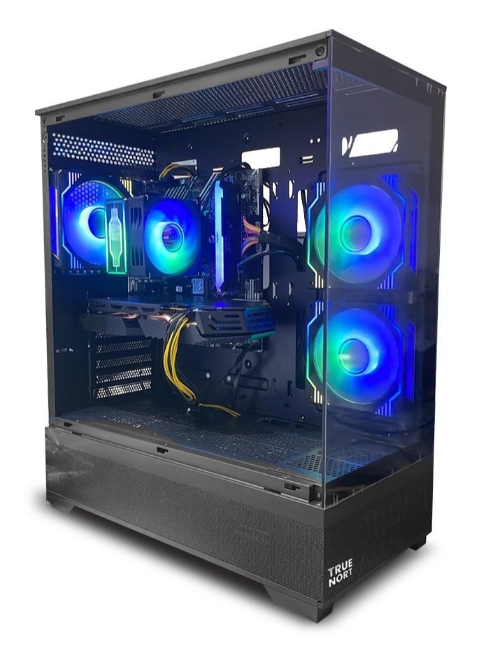 Robo X All In One Bundle Gaming PC, Intel Core i5-11400F, AMD RX 580, 16GB RAM, 1TB SSD, 24" FHD Monitor-Keyboard, Mouse & Headphone set, WIFI Ready, Window 11 Pro, TrueNort TN-19 270° Glass RGB Black Case